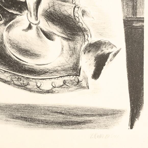 Yasuo Kuniyos "Grapes in a Bowl" 1930s Art Print Sketch Vintage Still Life - Picture 4 of 10